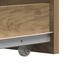 vidaXL Armarios Y Almacenamiento-Armario de baño estrecho con ruedas madera roble artisian