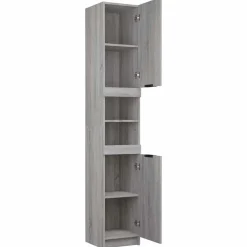 vidaXL Armario de baño madera contrachapada 32x34x188,5 cm Gris sonoma Sale