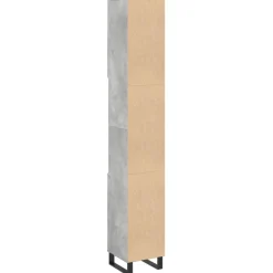 vidaXL Armario de baño madera contrachapada gris hormigón 30x30x190 cm Gris hormigón Outlet