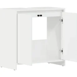 vidaXL Armario de baño madera contrachapada blanco brillo 60x33x61 cm Blanco brillante Hot