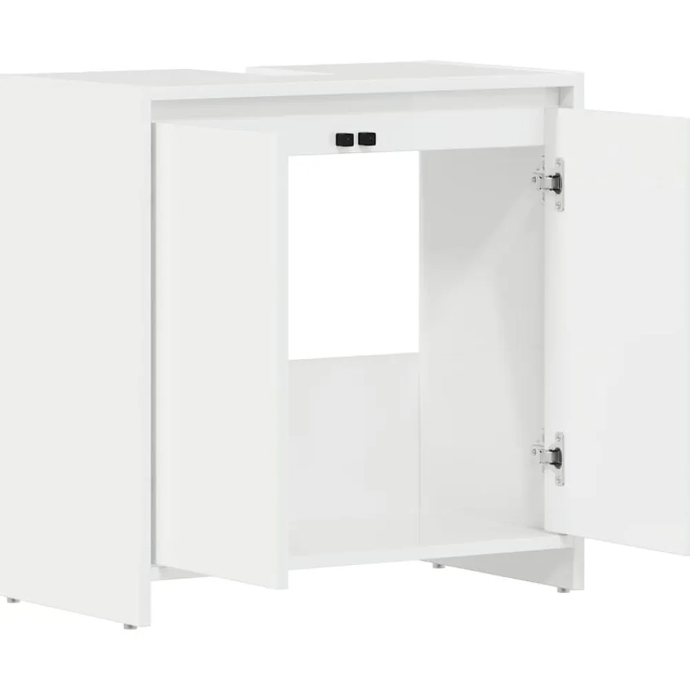 vidaXL Armario de baño madera contrachapada blanco brillo 60x33x61 cm Blanco brillante Hot