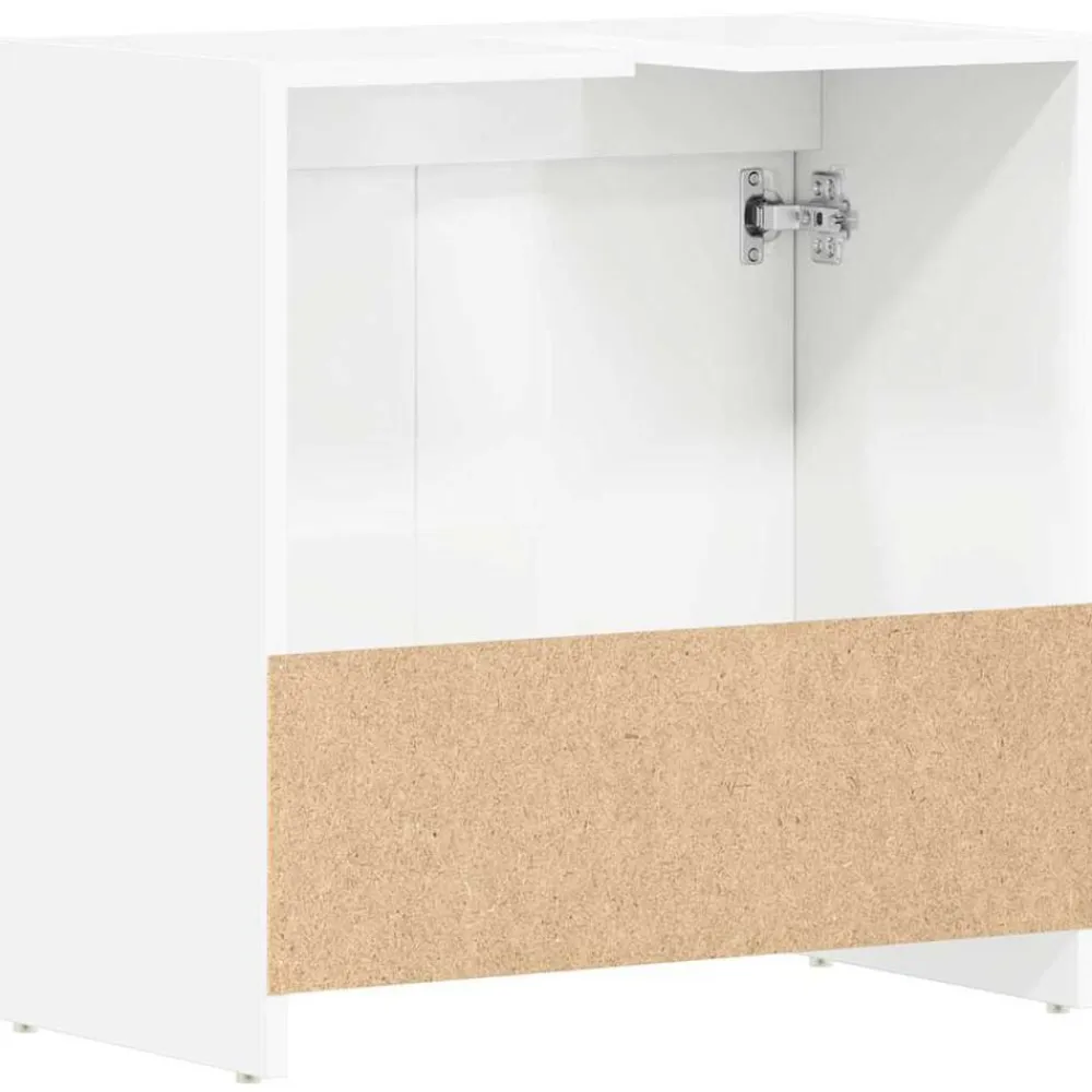 vidaXL Armario de baño madera contrachapada blanco brillo 60x33x61 cm Blanco brillante Hot