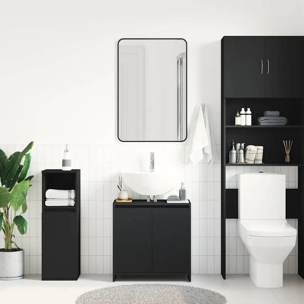vidaXL Conjuntos De Muebles-Armario de baño madera contrachapada 60x33x61 cm