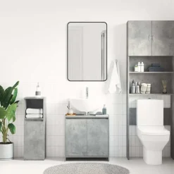 vidaXL Armario de baño madera contrachapada gris hormigón 60x33x61 cm Gris hormigón Sale