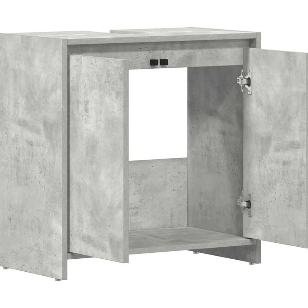 vidaXL Armario de baño madera contrachapada gris hormigón 60x33x61 cm Gris hormigón Sale