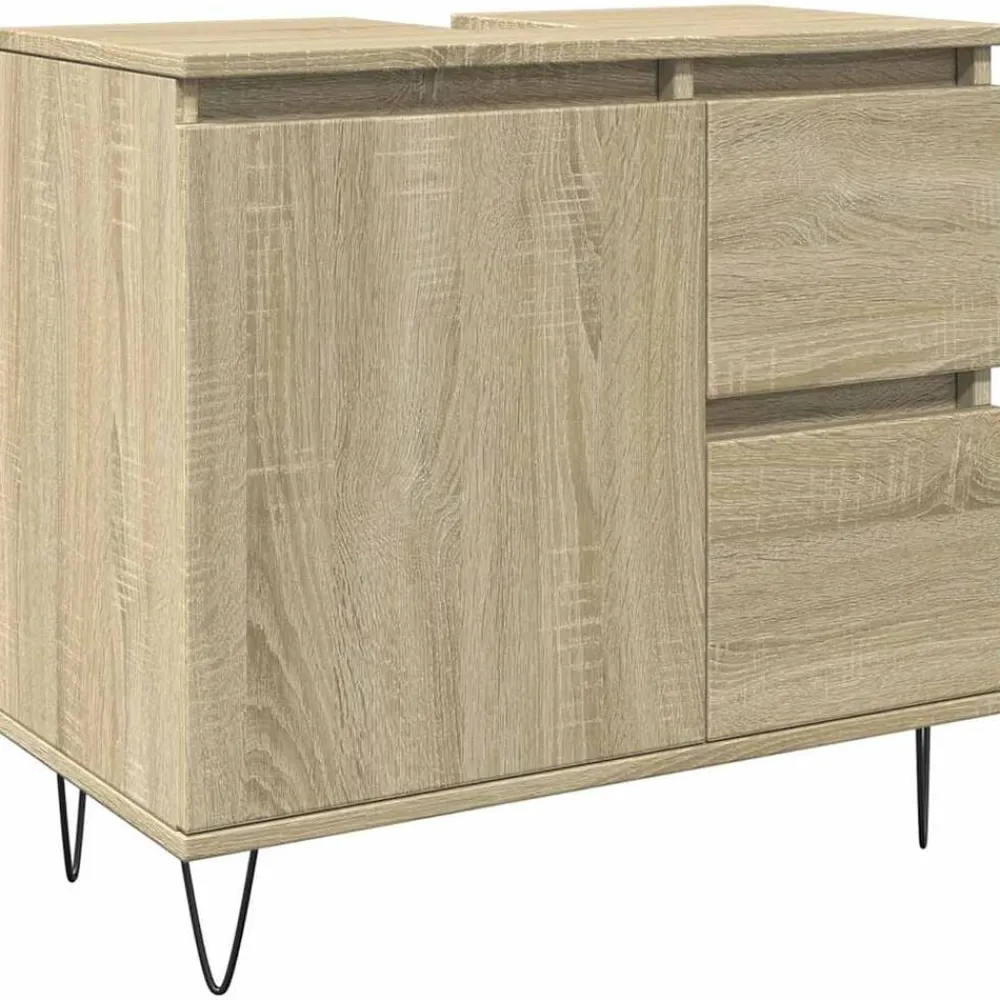 vidaXL Armario de baño madera contrachapada 65x33x60 cm Roble Sonoma Sale