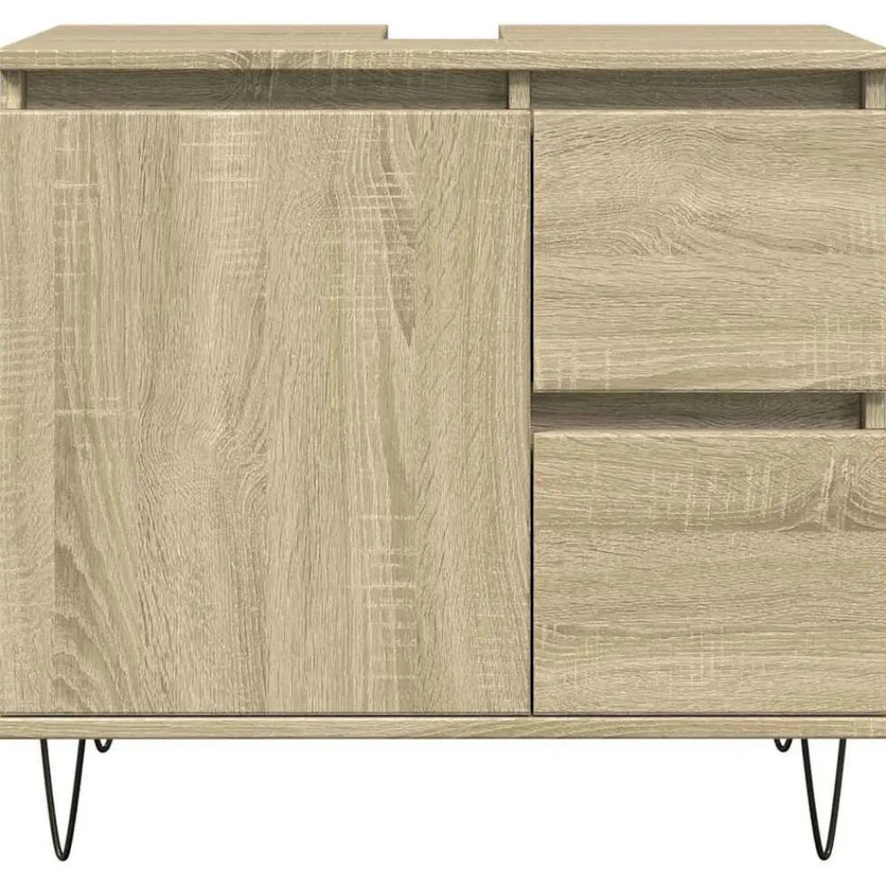 vidaXL Armario de baño madera contrachapada 65x33x60 cm Roble Sonoma Sale