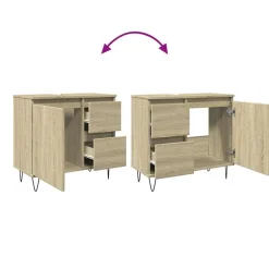 vidaXL Armario de baño madera contrachapada 65x33x60 cm Roble Sonoma Sale