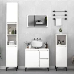 vidaXL Armarios Y Almacenamiento-Armario de baño madera contrachapada 30x30x190 cm