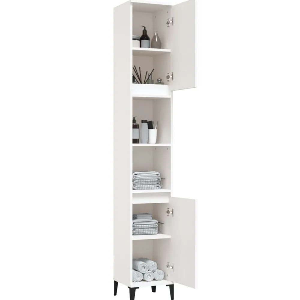 vidaXL Armarios Y Almacenamiento-Armario de baño madera contrachapada 30x30x190 cm