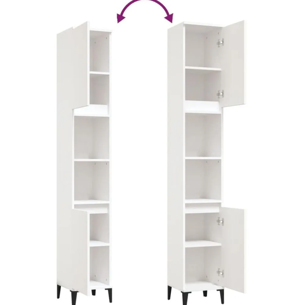 vidaXL Armarios Y Almacenamiento-Armario de baño madera contrachapada 30x30x190 cm