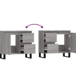 vidaXL Conjuntos De Muebles-Armario de baño madera contrachapada 65x33x60 cm
