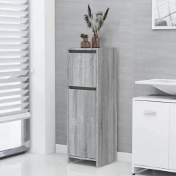 vidaXL Conjuntos De Muebles-Armario de baño madera contrachapada 30x30x95 cm