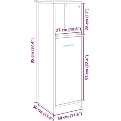 vidaXL Armario de baño madera contrachapada color roble 30x30x95 cm Roble Sonoma Best