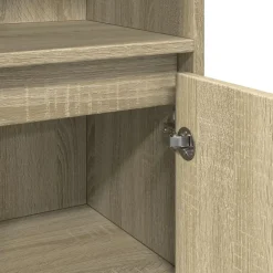 vidaXL Armario de baño madera contrachapada color roble 30x30x183,5 cm Roble Sonoma New