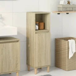 vidaXL Armarios Y Almacenamiento-Armario de baño madera contrachapada 30x30x100 cm