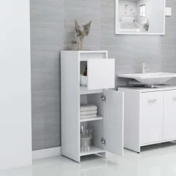 vidaXL Armario de baño madera contrachapada 30x30x95 cm Blanco Discount