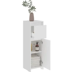 vidaXL Armario de baño madera contrachapada 30x30x95 cm Blanco Discount