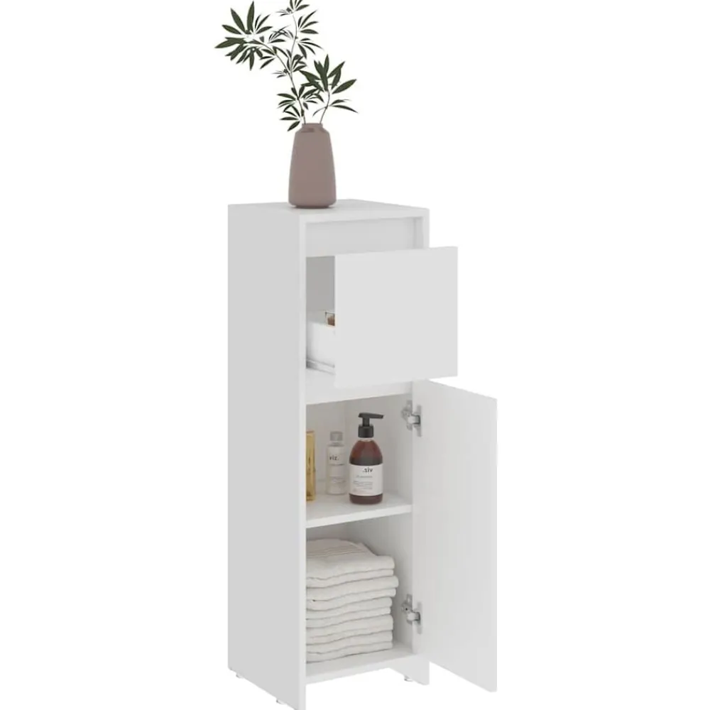 vidaXL Armario de baño madera contrachapada 30x30x95 cm Blanco Discount