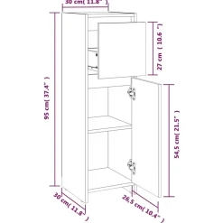 vidaXL Armario de baño madera contrachapada 30x30x95 cm Blanco Discount