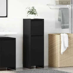 vidaXL Armario de baño madera contrachapada 30x30x95 cm Negro Hot