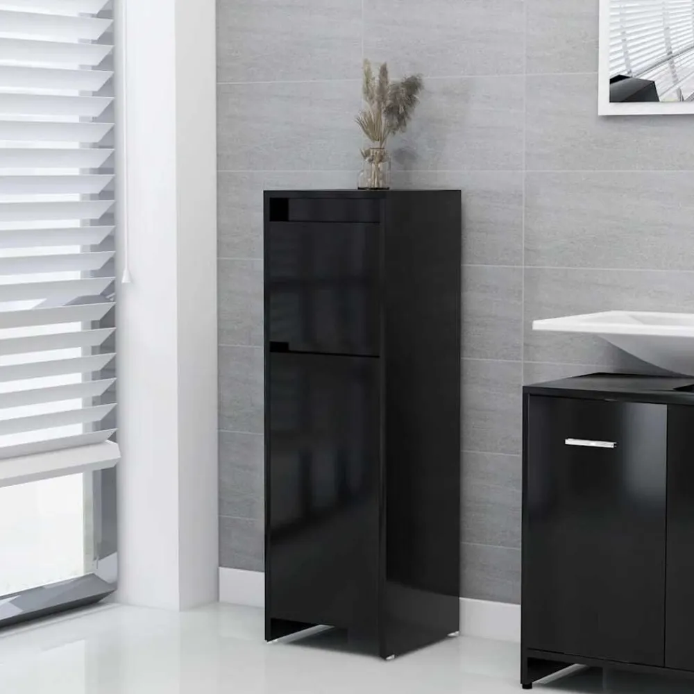 vidaXL Armario de baño madera contrachapada 30x30x95 cm Negro Hot