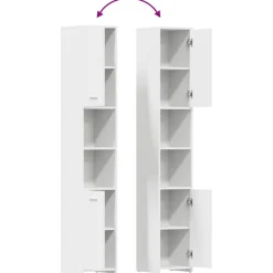 vidaXL Conjuntos De Muebles-Armario de baño madera contrachapada 30x30x183,5 cm