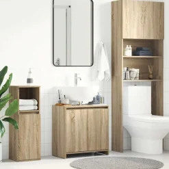 vidaXL Armario de baño madera contrachapada color roble 60x33x61 cm Roble Sonoma Sale