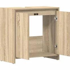 vidaXL Armario de baño madera contrachapada color roble 60x33x61 cm Roble Sonoma Sale
