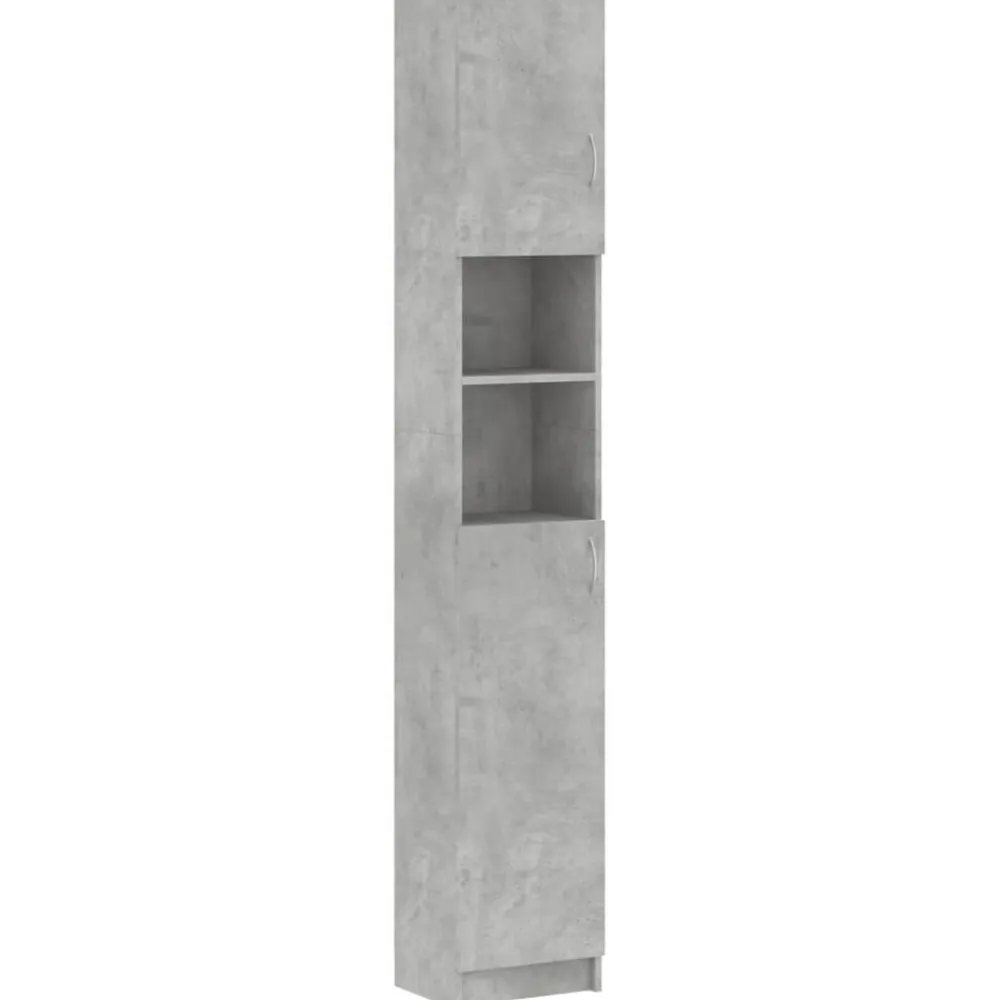 vidaXL Armario de baño madera de ingeniería gris hormigón Gris hormigón Best
