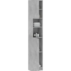 vidaXL Armario de baño madera de ingeniería gris hormigón Gris hormigón Best
