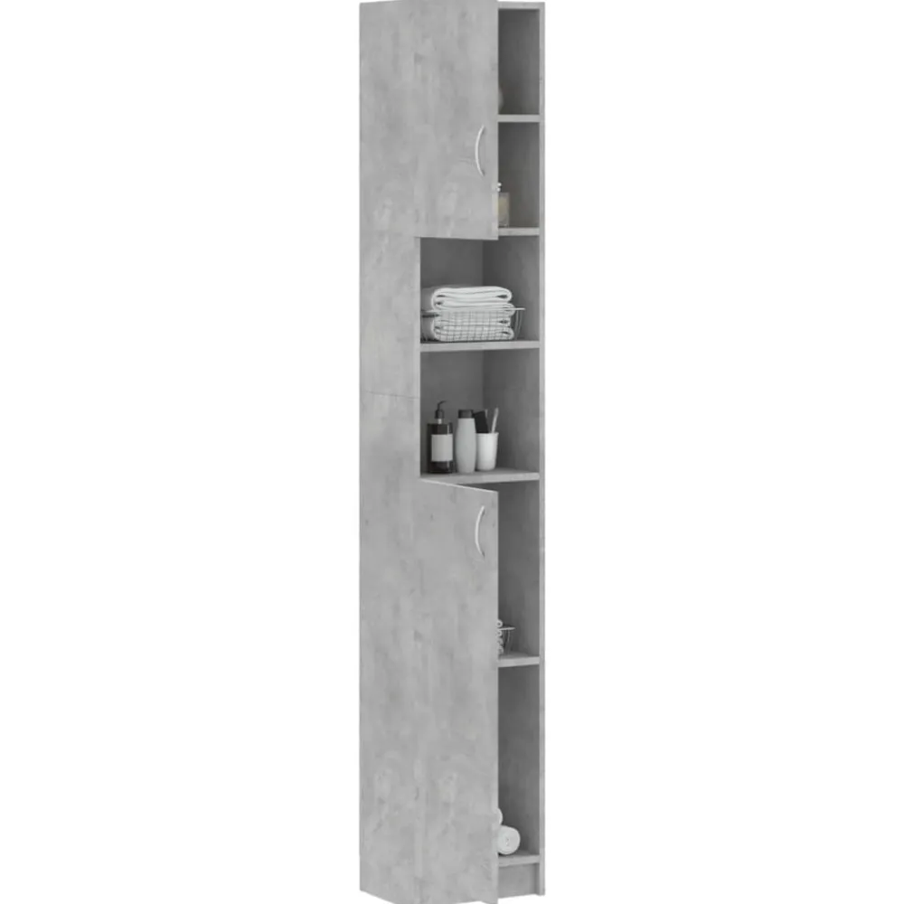 vidaXL Armario de baño madera de ingeniería gris hormigón Gris hormigón Best