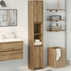vidaXL Conjuntos De Muebles-Armario de baño madera ingeniería 30x30x183,5 cm