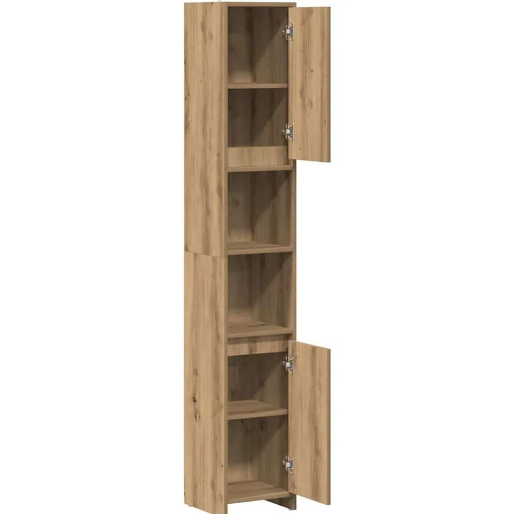 vidaXL Conjuntos De Muebles-Armario de baño madera ingeniería 30x30x183,5 cm