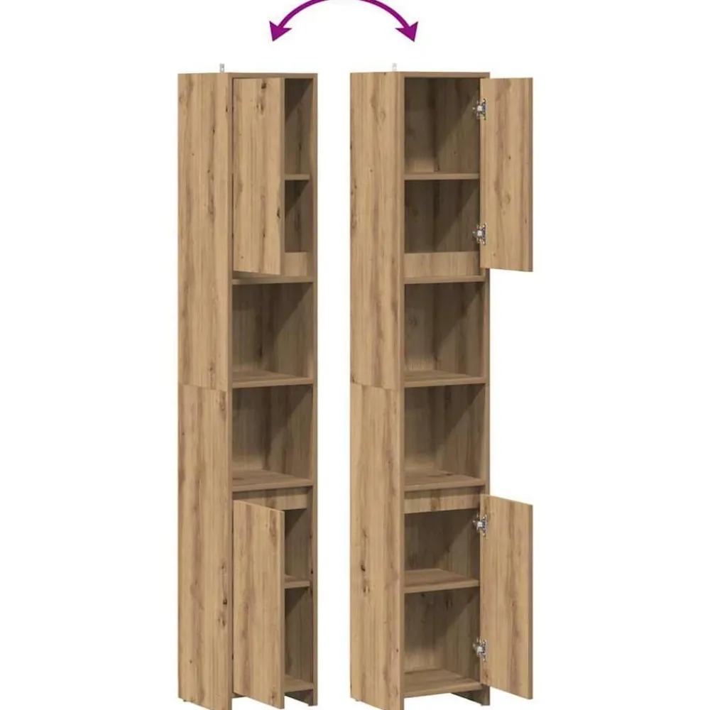 vidaXL Conjuntos De Muebles-Armario de baño madera ingeniería 30x30x183,5 cm