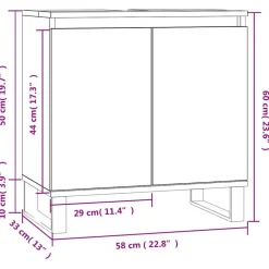 vidaXL Armario de baño madera de ingeniería blanco brillo 58x33x60 cm Blanco brillante Best