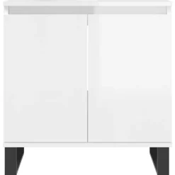 vidaXL Armario de baño madera de ingeniería blanco brillo 58x33x60 cm Blanco brillante Best