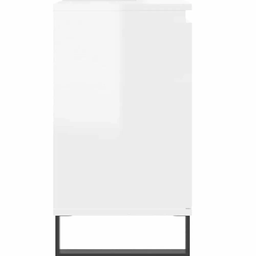 vidaXL Armario de baño madera de ingeniería blanco brillo 58x33x60 cm Blanco brillante Best