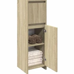 vidaXL Armario de baño madera contrachapada color roble 30x30x95 cm Roble Sonoma Hot