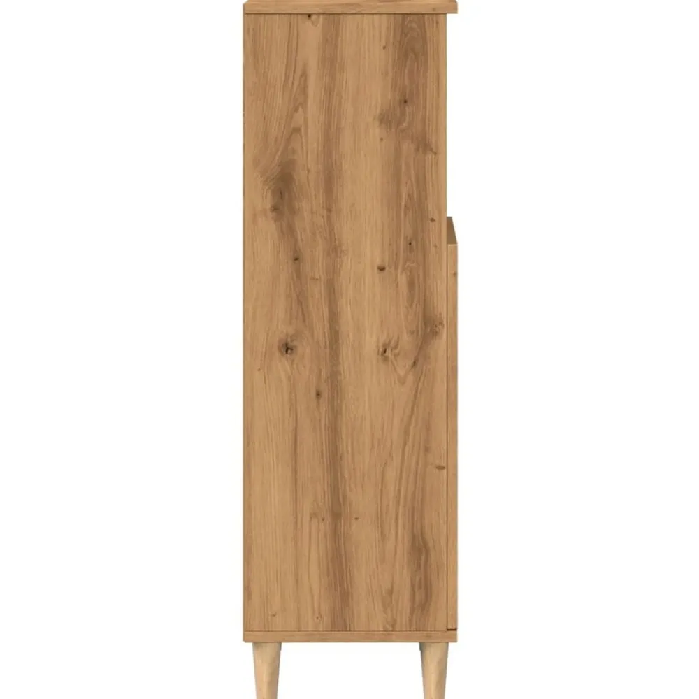 vidaXL Armario de baño madera de ingeniería 30x30x100 cm Roble artisan Clearance