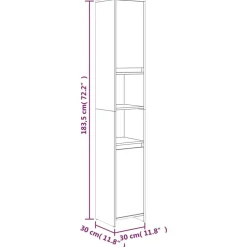 vidaXL Conjuntos De Muebles-Armario de baño madera contrachapada 30x30x183,5 cm