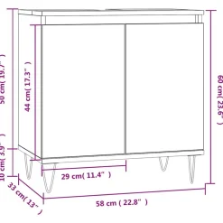 vidaXL Armario de baño madera de ingeniería blanco brillo 58x33x60 cm Blanco brillante Discount