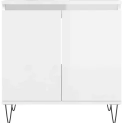 vidaXL Armario de baño madera de ingeniería blanco brillo 58x33x60 cm Blanco brillante Discount