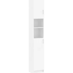 vidaXL Armario de baño madera de ingeniería 32x25,5x190 cm Blanco Discount