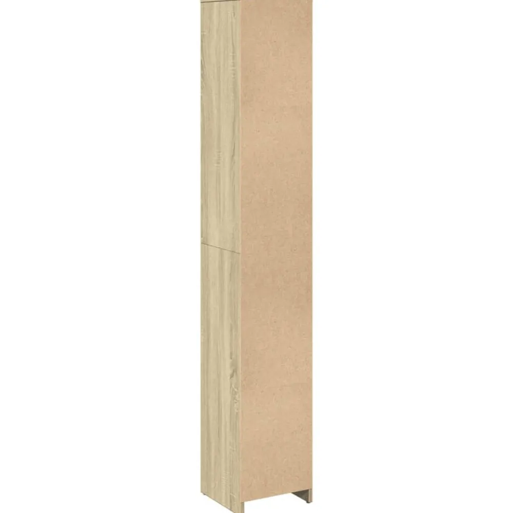 vidaXL Conjuntos De Muebles-Armario de baño madera contrachapada color roble 30x30x183,5 cm