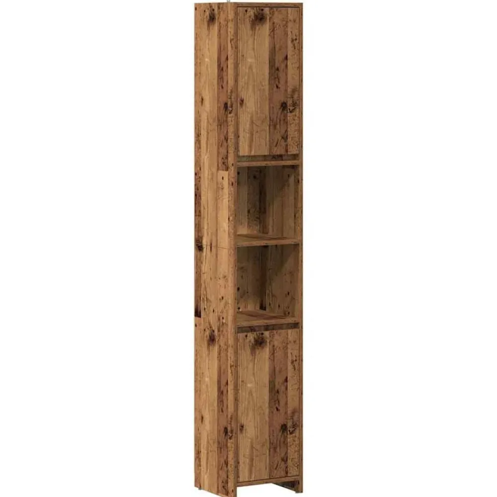 vidaXL Armario de baño madera de ingeniería envejecida 30x30x183,5 cm Madera antigua Outlet