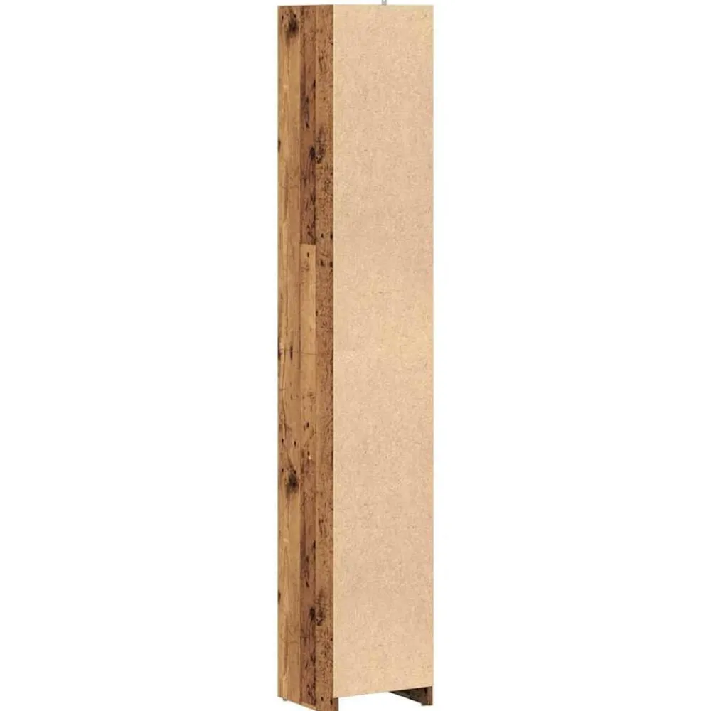 vidaXL Armario de baño madera de ingeniería envejecida 30x30x183,5 cm Madera antigua Outlet