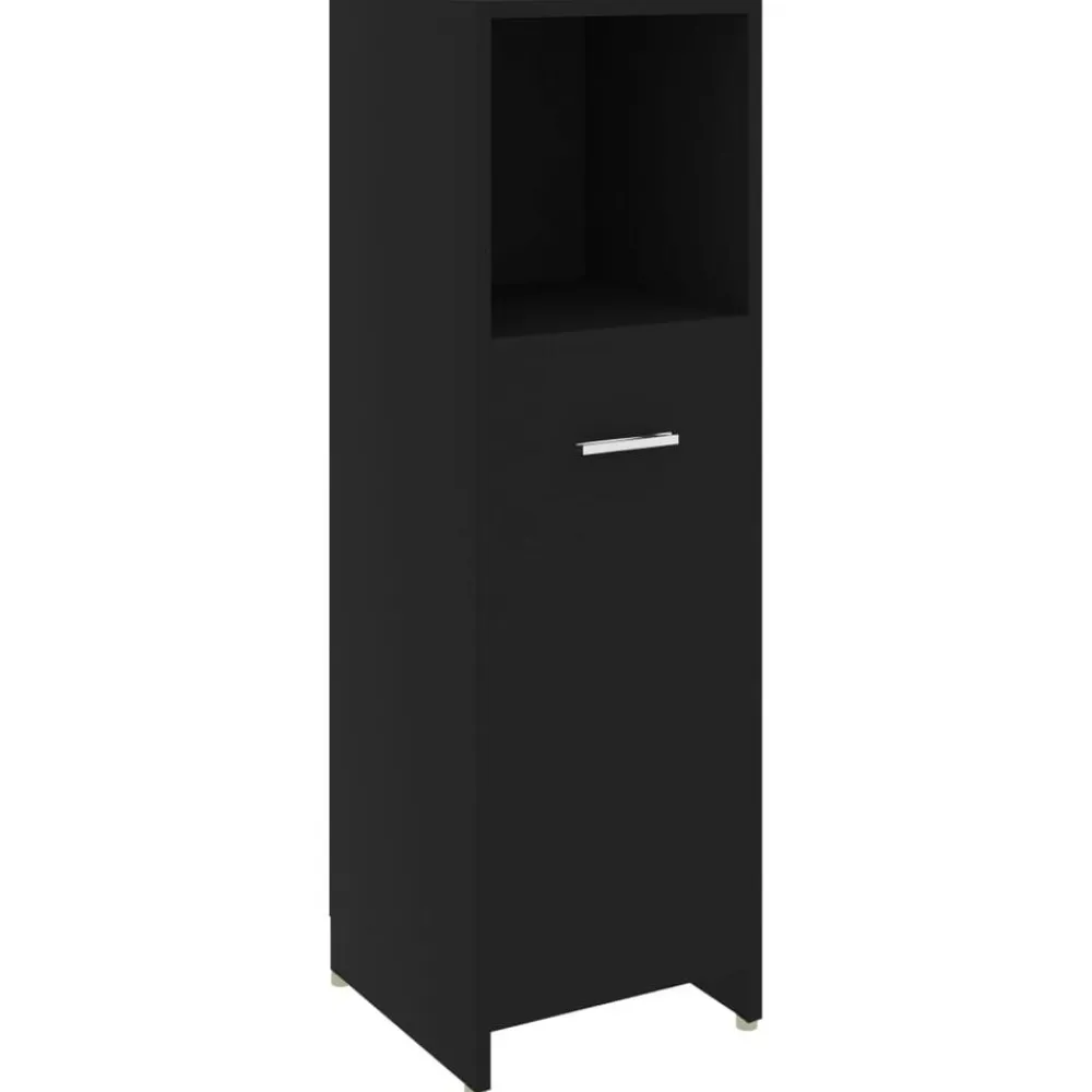 vidaXL Armario de baño madera contrachapada 30x30x95 cm Negro Hot