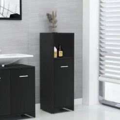 vidaXL Armario de baño madera contrachapada 30x30x95 cm Negro Hot