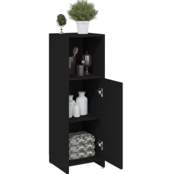 vidaXL Armario de baño madera contrachapada 30x30x95 cm Negro Hot